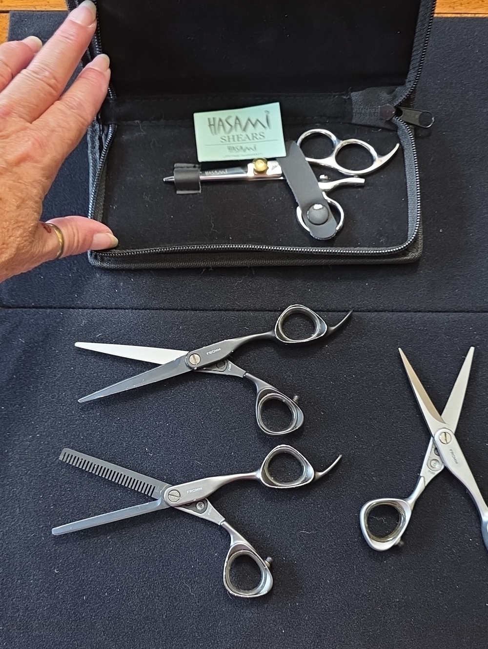 Hasami Silver Hair Cutting Scissors Set — Professional Women's Hair Accessory